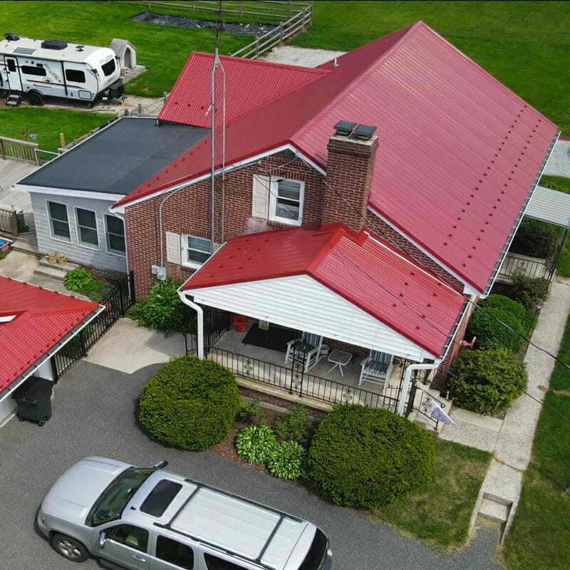 Metal roofing job done by Teflon Roofing in Greencastle PA