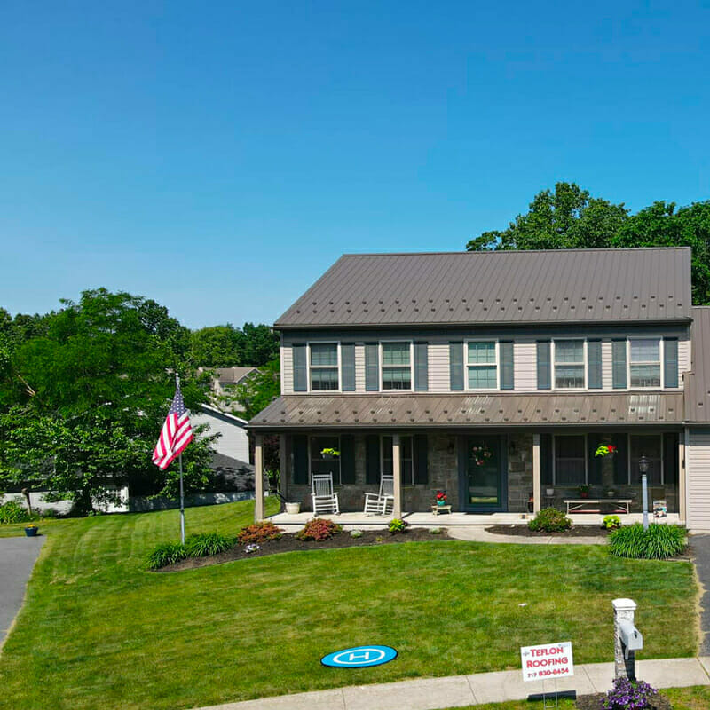 New metal roof installed by Teflon Roofing in Greencastle PA